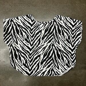 Vintage Zebra Print Boxy Fit Size Large Tee Shirt
